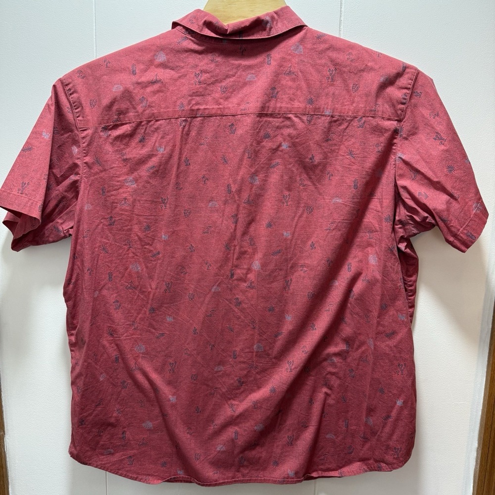 Columbia Red Beach Print Classic Fit Short Sleeve Shirt Size XXL 2XL - Picture 6 of 7